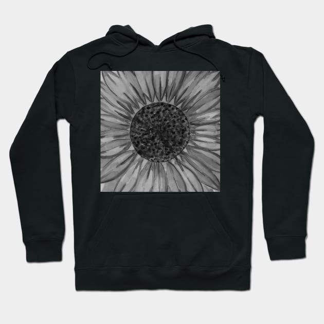 Black and white sunflower flower Hoodie by deadblackpony